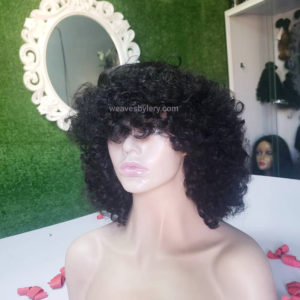 Bouncy curls fringe wig